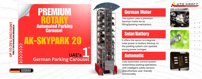 Rotary Automated Parking Carousel System with German Motor in UAE | AutoKraft AK-SKYPARK 20