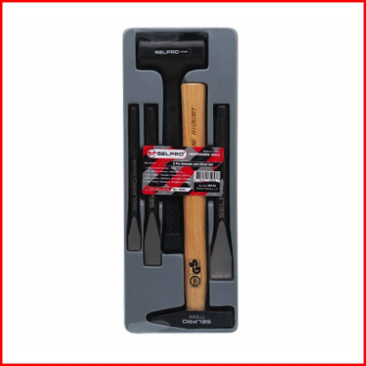 Selpro 5 Pcs Hammer and Chisel Set Engineer Hammer and Rubber (Mallet) Hammer