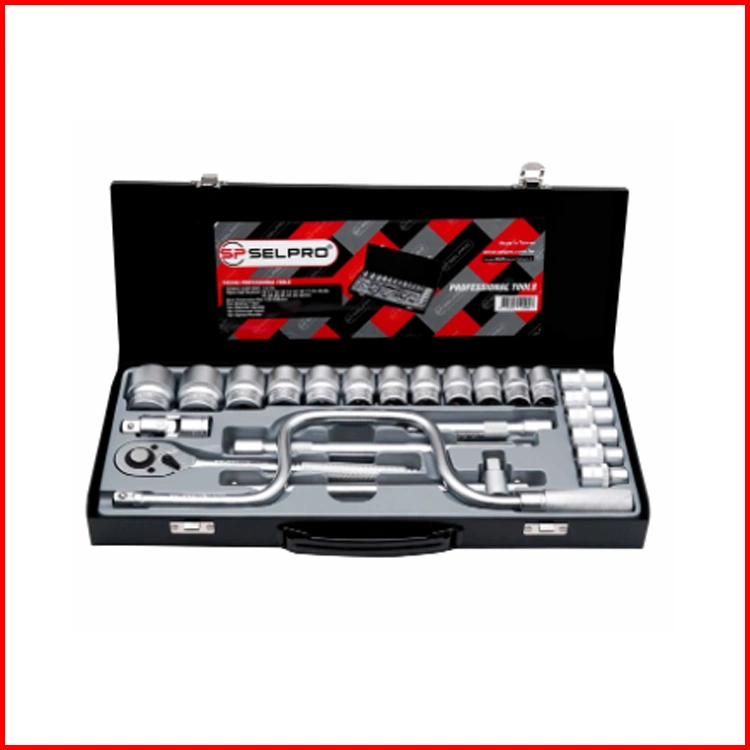 Selpro 1/2" Dr. 24 Pcs Socket Set 6PT With Speed Handle